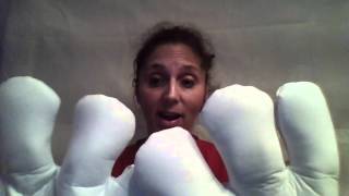 Kangaroo's Jumbo Cartoon Hands, White Gloves