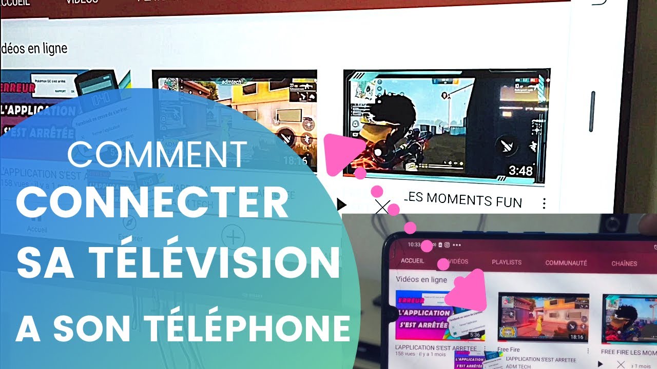 COMMENT CONNECTER SA TÉLÉVISION A SON TÉLÉPHONE PORTABLE ? - YouTube