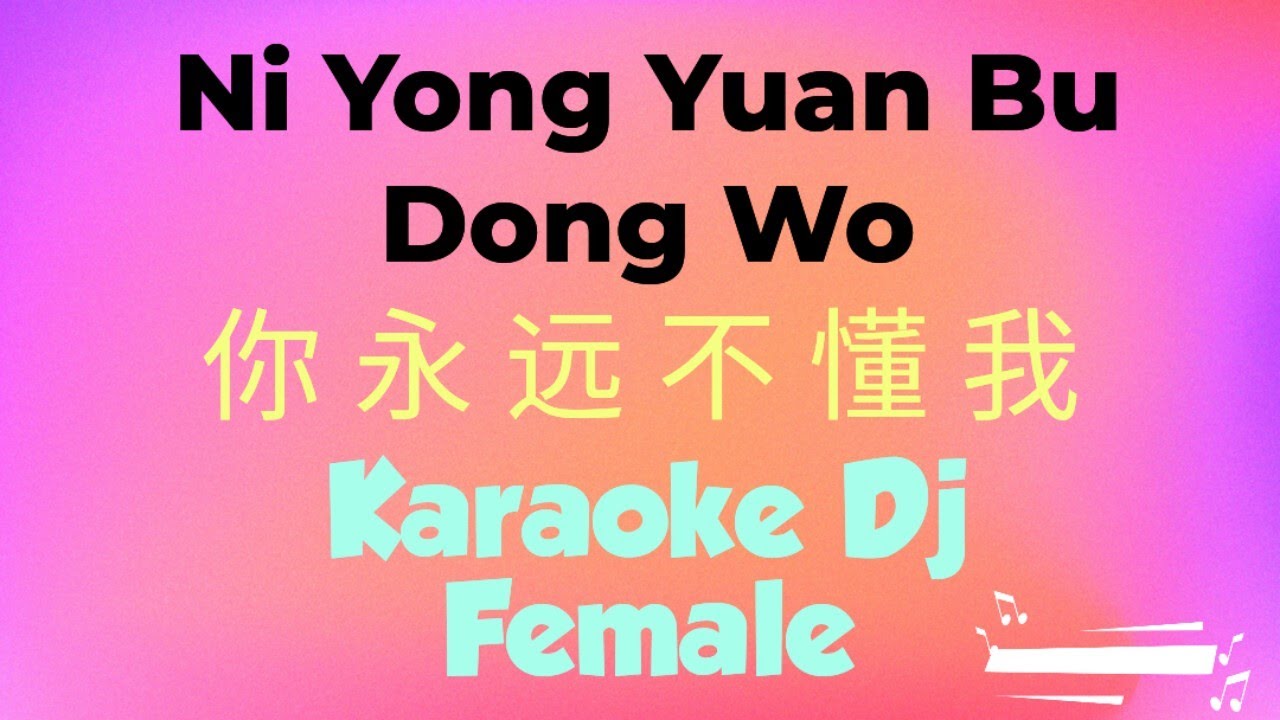 ni yong yuan bu dong wo karaoke remix electro 你永远不懂我 || 雨中百合 - Yu Zhong Bai He