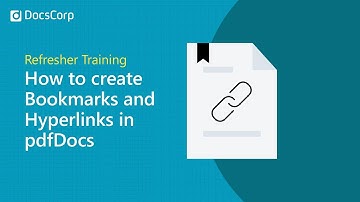 How to create Bookmarks and Hyperlinks in pdfDocs | DocsCorp