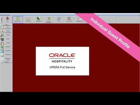 Oracle Opera PMS - Individual Guest Profile