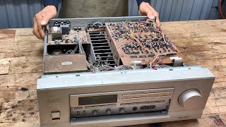 NEC AV   300 PRO Amplifier Restoration // Restore Old Damaged Amplifier Like New  - 1989 USA