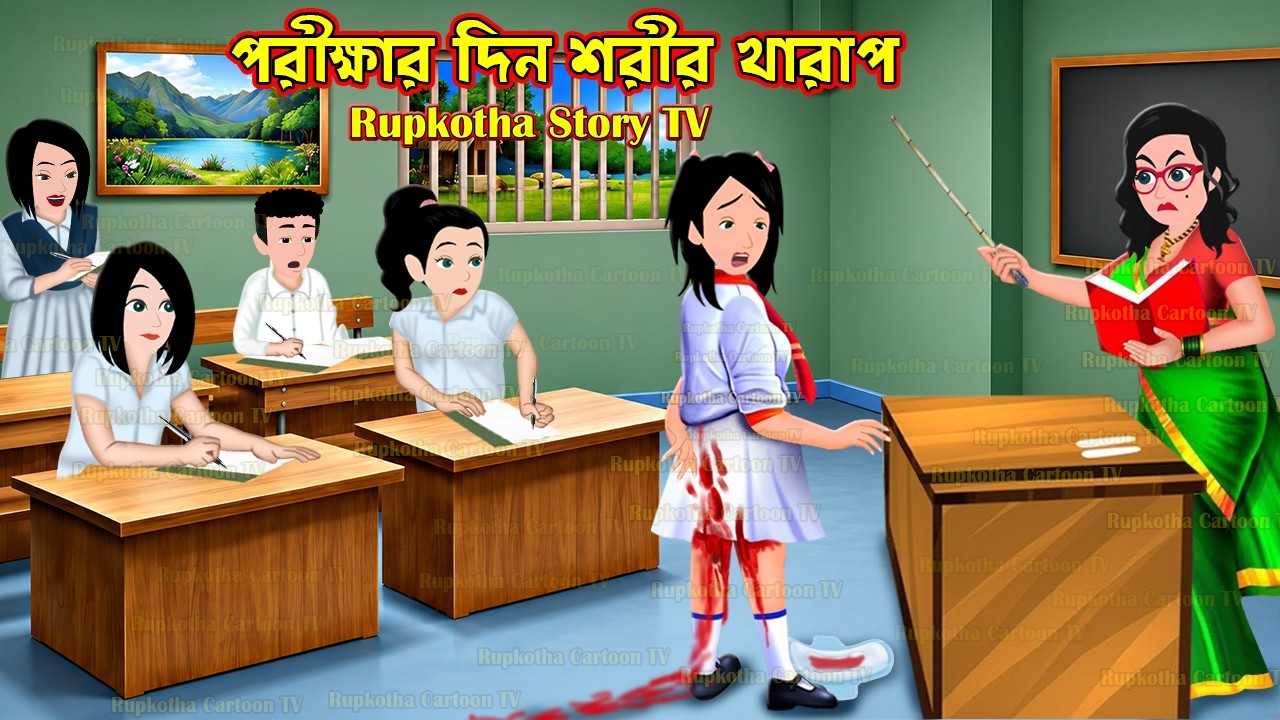Porikkhar Rutin পরীক্ষার দিন শরীর খারাপ Porikkhar Din Shorir Kharap | Cartoon Bangla ...