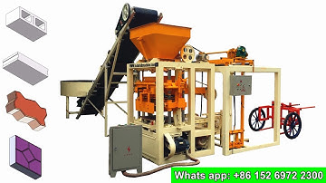QT4 24B Chinese GiantLin machinery concrete block production line, cement pavement brick machine