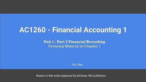 AC1260 Unit 1 - Part 3/3 Transaction Analysis