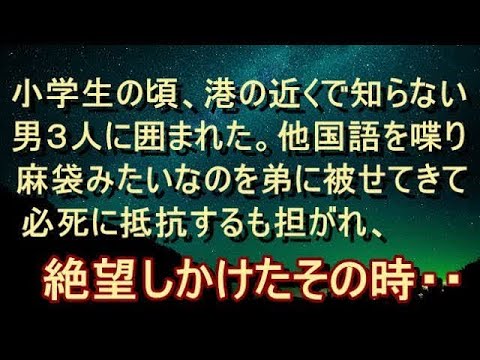 【人怖 衝撃】【闇】港の近くで知らない男三人に襲われた。麻袋みたいなのを弟に被せてきて、俺は担がれた。「このまま…」絶望しかけたその時…