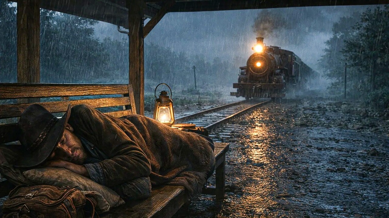 Waiting at the Train Station – Arthur Sleeps While Waiting For The Train at Thunderstorm | RDR2 ASMR