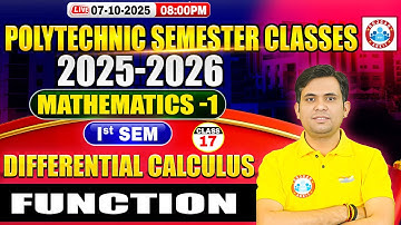 Polytechnic 1st Semester Math | Differential Calculus | Function | BTEUP 1st Semester Classes
