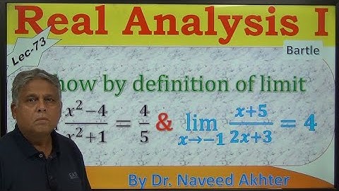 Solving limit of function by definition. Some Examples. Real Analysis I, Bartle. Lec-73 (Urdu/Hindi)