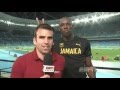 العداء الجامايكى بولت يسخر من مراسل قناة على المباشر Rio 2016
