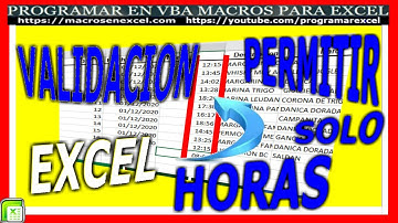 547 ❤️ Como Crear VALIDACION de CELDAS 🔥 PERMITIR Solo HORAS con MACRO Excel VBA