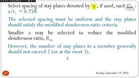 Procedure for design of compression members