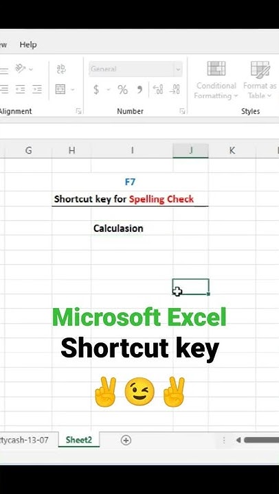 Shortcut Key for Spelling Check in Microsoft Excel - YouTube
