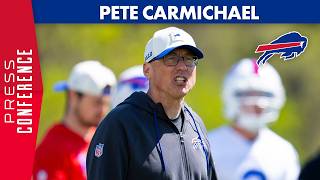 Pete Carmichael Addresses The Media During OTAs | Buffalo Bills