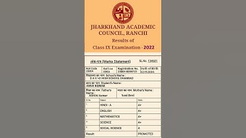 Class 9 Result 2022 ll जैक बोर्ड Class 9th रिजल्ट 2022 ll #shorts  #gktopmaster