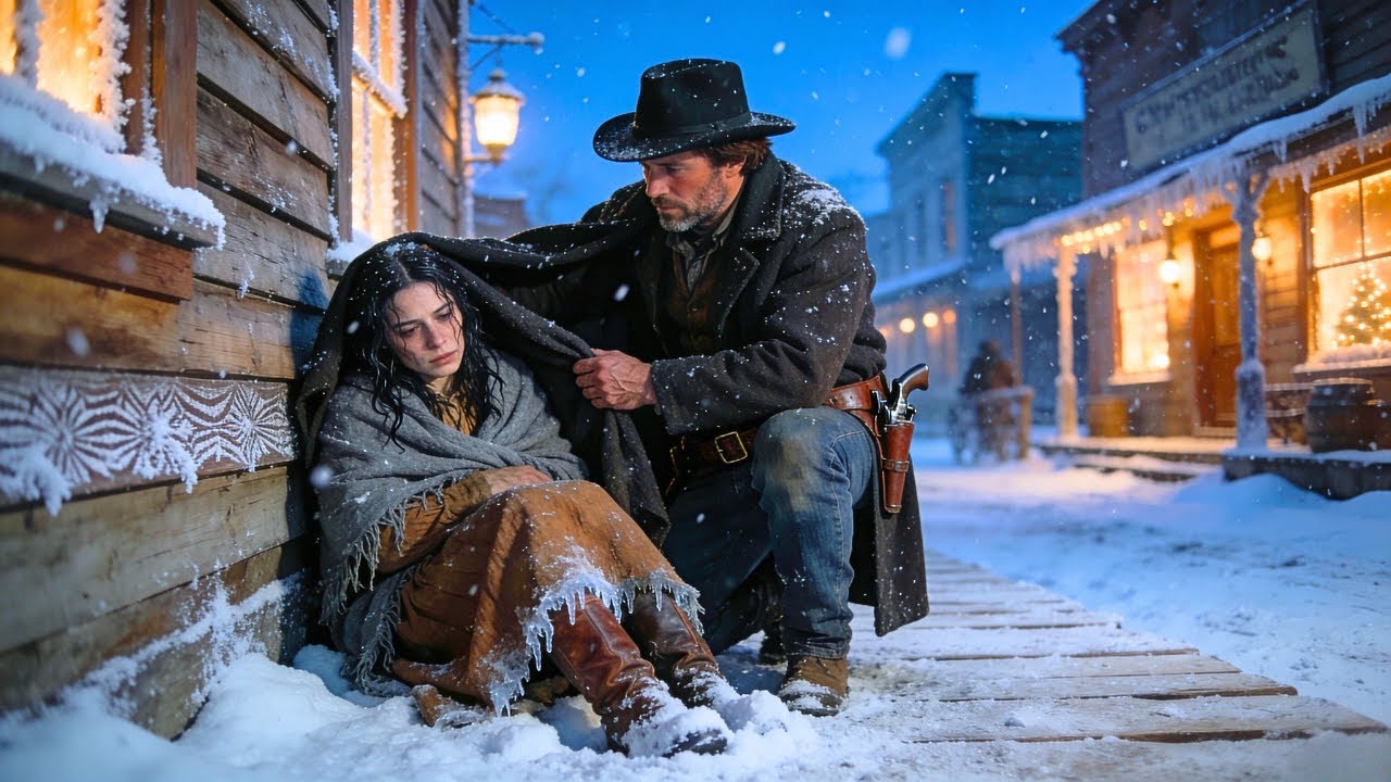 She Slept Outside on Christmas Eve—Until the Cowboy Laid His Coat Over Her Without a Word