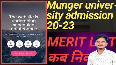munger university admission 2020 merit list kab niklega