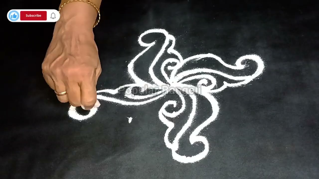 Easy beautiful entrance bird kolam| Entrance peacock kolam|Small Peacock kolam design|Daily kolam|
