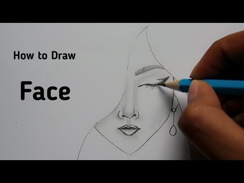 สอนวาดรูป ใบหน้าผู้หญิง/ภาพแรเงา| How To Draw Face for Beginners