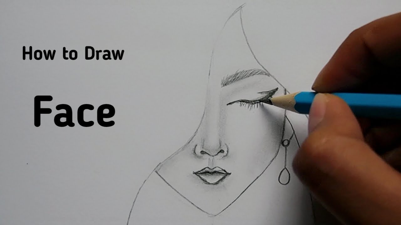 สอนวาดรูป ใบหน้าผู้หญิง/ภาพแรเงา| How To Draw Face for Beginners