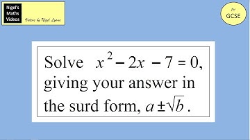 Solve Quadratic Equation giving answer in Surd Form.