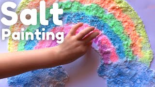 Easy salt painting for kids\ Activity using salt for kids \ Crafts for kids with watercolor