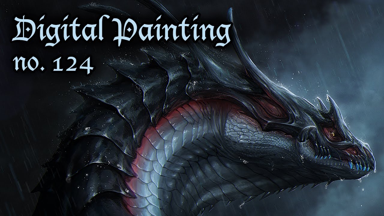 Dragon in the rain // Digital painting no.124