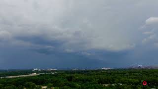 Hyper-lapse of storms rolling in over Lake Michigan In NWI 3K Drone Footage.