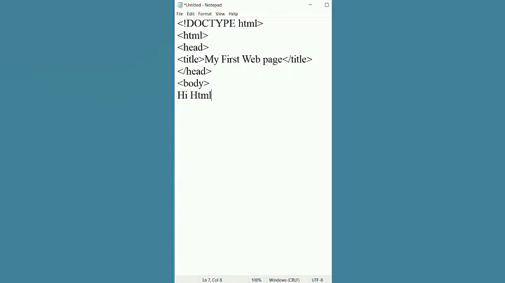 my first web page on html  #shorts #html
