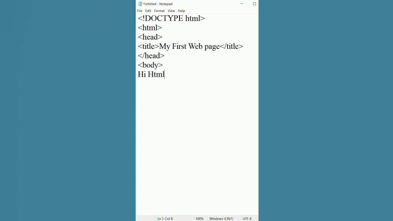 my first web page on html #shorts #html - YouTube