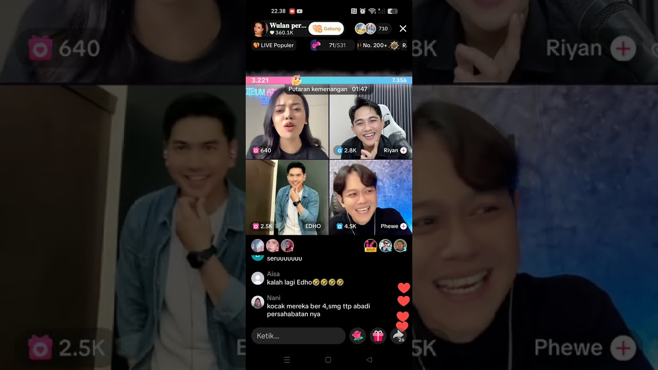 Live Wulan bersama trio ganteng 😂