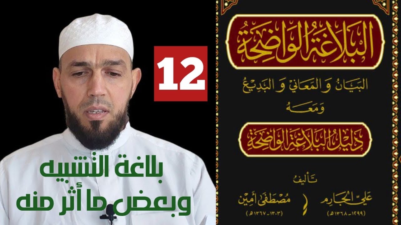 شرح البلاغة الواضحة_الدرس(12) بلاغة التشبيه وبعض ما أثر منه عن العرب والمحدثين.