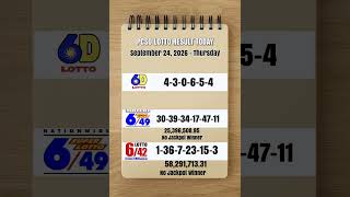 Lotto Result Today 9pm Draw September 24, 2026 PCSO #lottoresulttoday #lotto