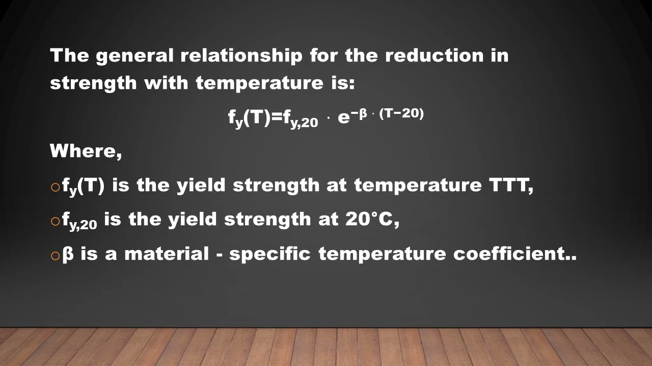 1.4 Effect of temperature on properties of structural materials  concrete, steel, masonry and wood