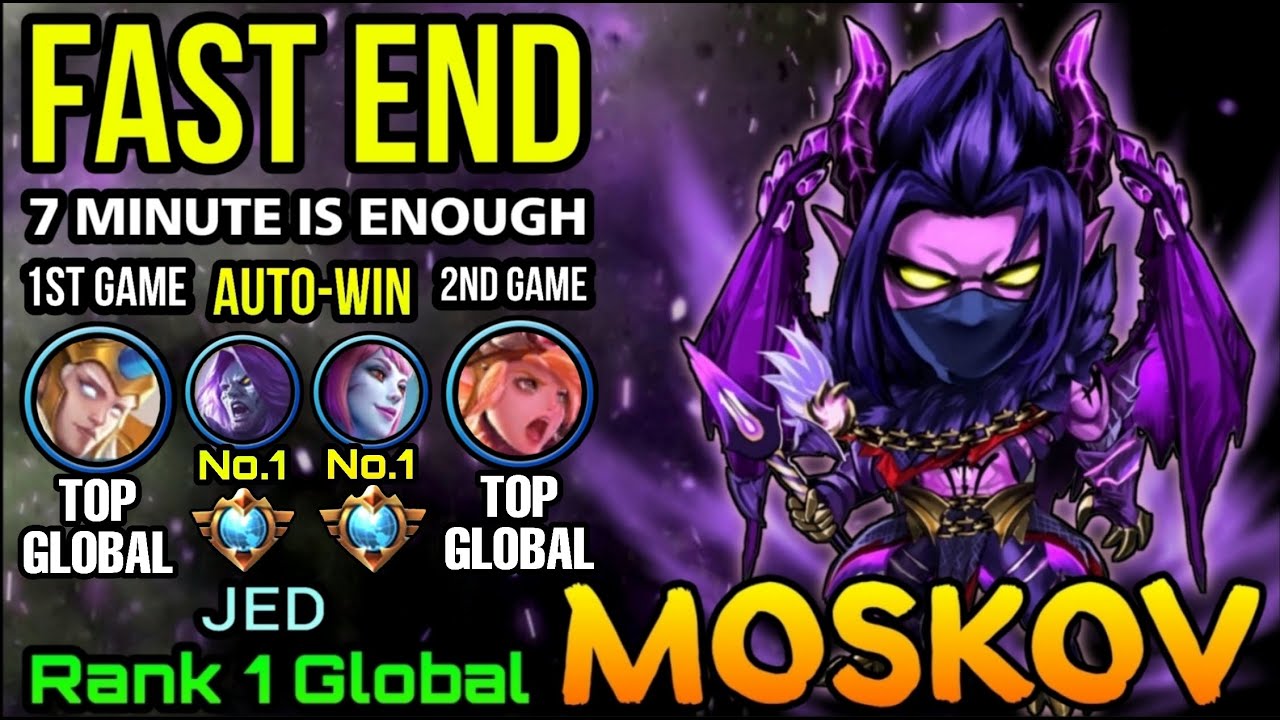FAST END! 7 MIN is Enough! AutoWin SUPREME + GLOBAL Double Gameplay - Top 1 Global Moskov ᴊᴇᴅ - MLBB