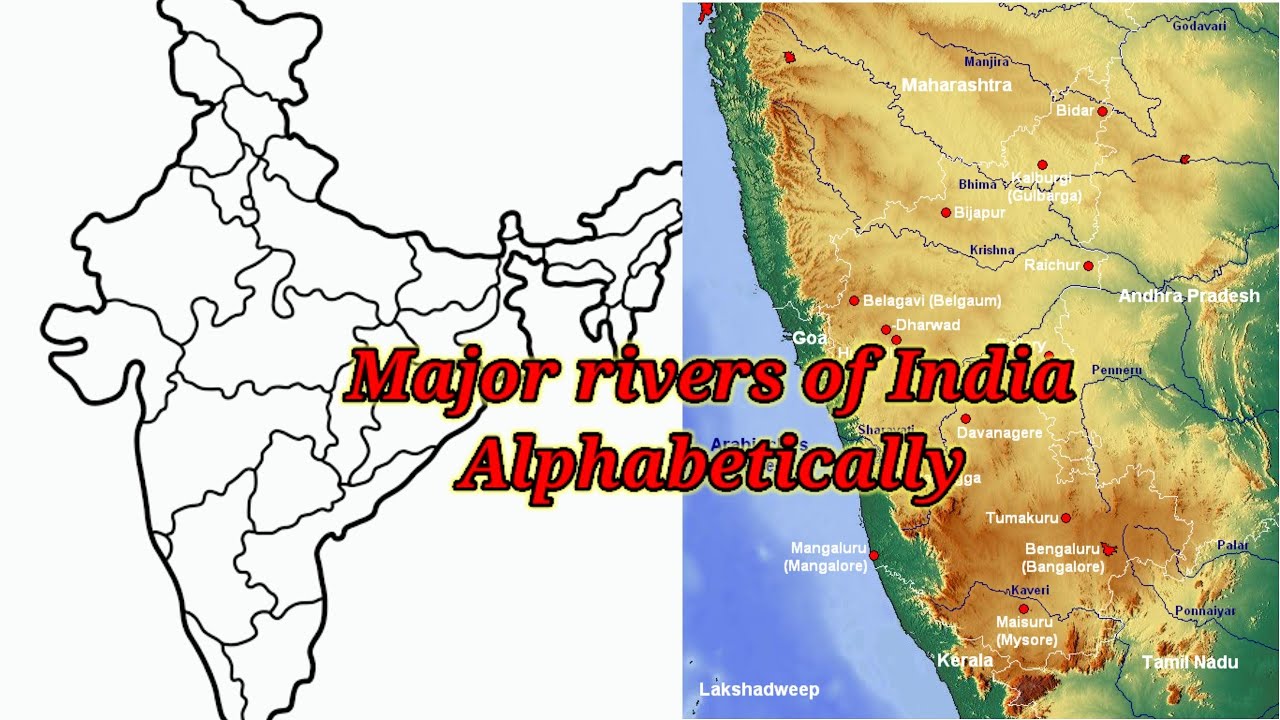 Z Intra Rivers A to Z rivers of India || 30 major rivers || Rivers with their ...