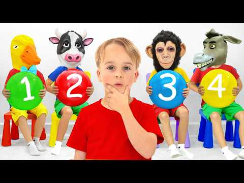Five little Mikes play hide-and-seek with their uncle