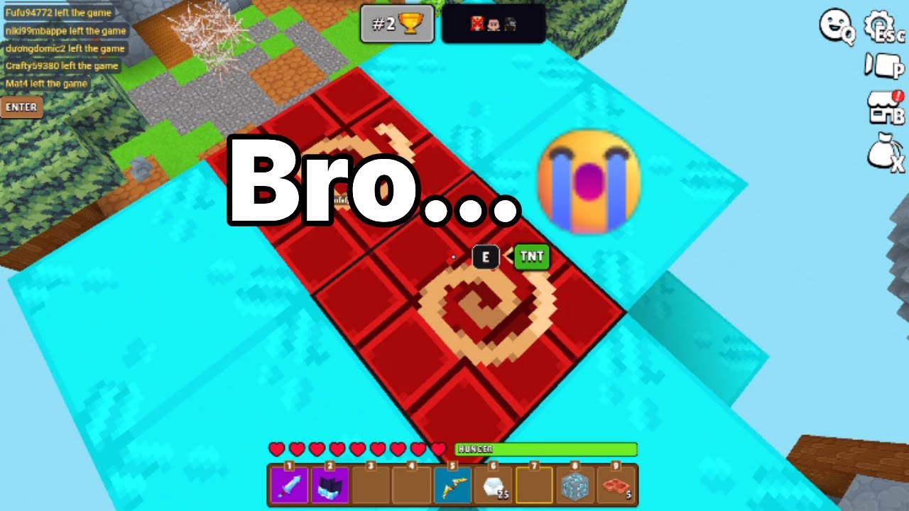 All I wanted was to use this 😭 (minefun.io) #skywars #54