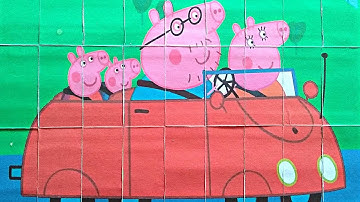 Peppa Pig Family Trip with Red Car: Join the Fun Adventure!" - Assemble 27 pieces puzzles | pazel