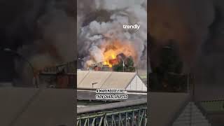 Massive Warehouse Explosion Fire Caught on Camera