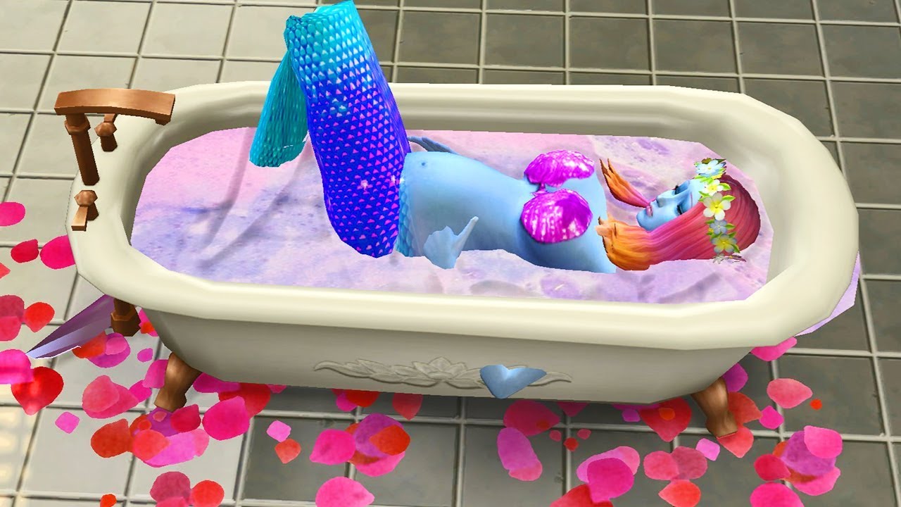 Mermaid Having Contractions In The Bath Tub Sims 4