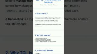 SQL Transaction Control Language (TCL) Made Easy | COMMIT, ROLLBACK, SAVEPOINT