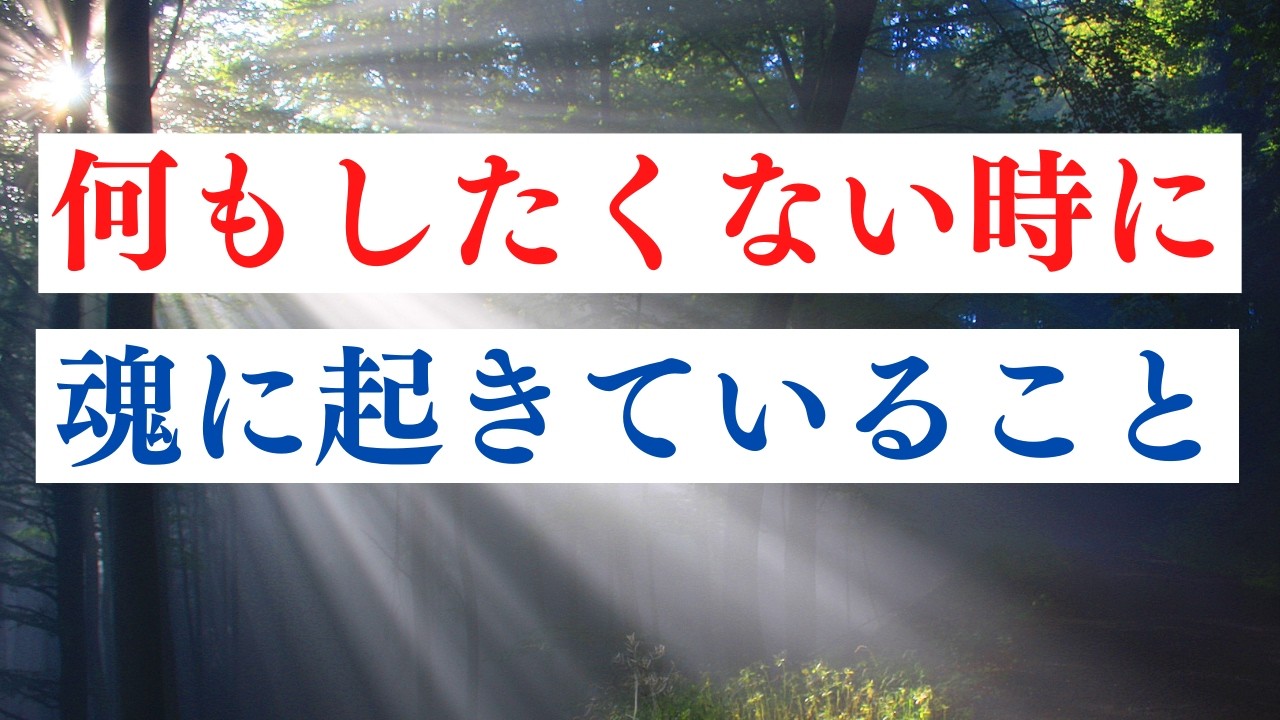 何もしたくない時の大事な視点  / スピリチュアルな意味について