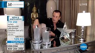 Julien Macdonald LED Glitter Candles Set of 2
