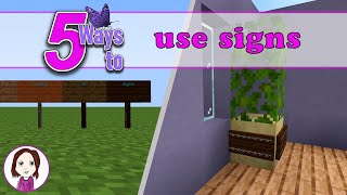 5 ways to use signs | Minecraft 1.14 Building Tips and Tricks