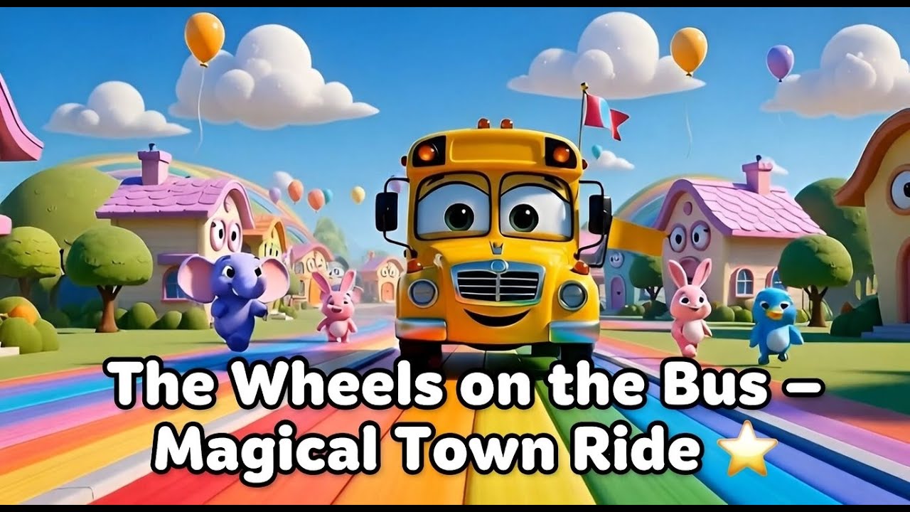 The Wheels on the Bus – Magical Town Ride ⭐+ More Nursery Rhymes & Kids Songs 