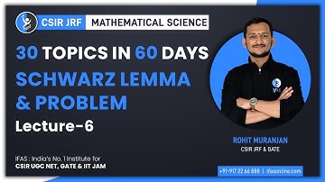 Schwarz Lemma & Problem | 30 Topics in 60 Days | Lecture -6