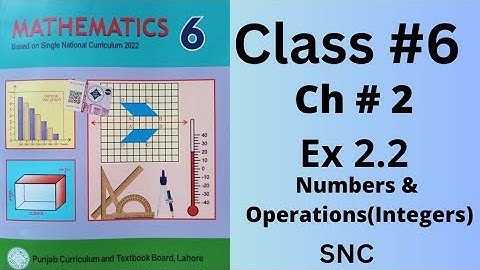 Class 6th, Ch # 2, Ex no 2.2 ( Complete ), Numbers & Operations (Integers), SNC, PTB.