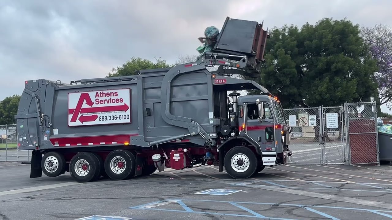 Athens Services Front Loader Trash Truck #24129 Peterbilt 520 part 7