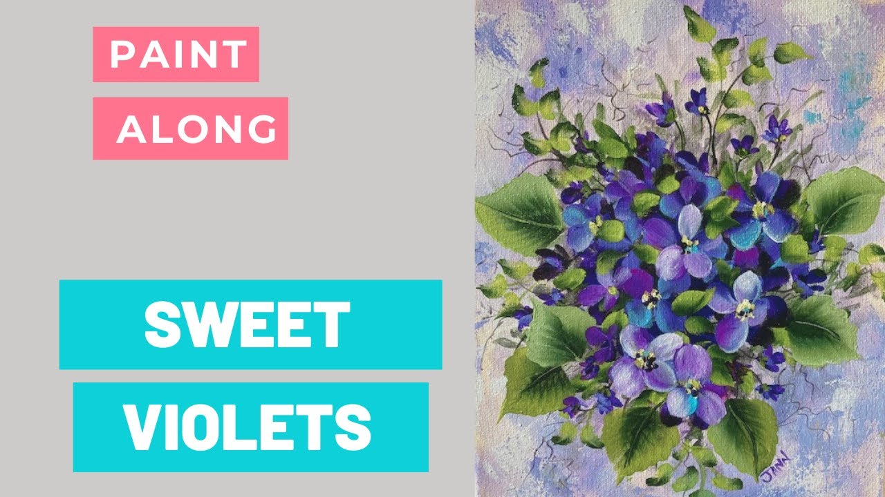 How to paint Sweet Violets in acrylics Jann Mendenhall Painting